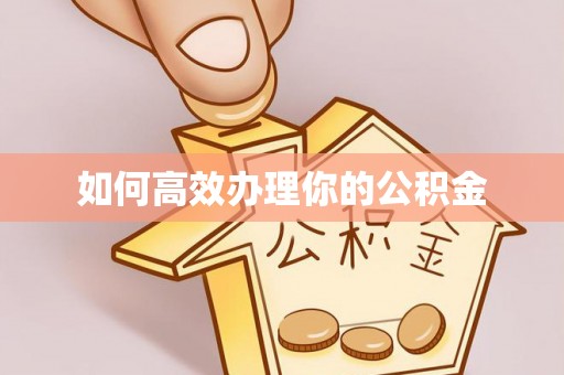 解读如何高效办理你的公积金