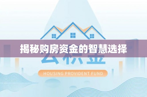 解读揭秘购房资金的智慧选择