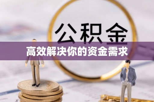 解读高效解决你的资金需求