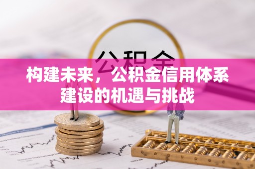 解读构建未来，公积金信用体系建设的机遇与挑战