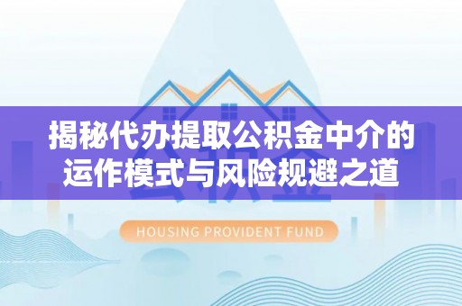 解读揭秘代办提取公积金中介的运作模式与风险规避之道