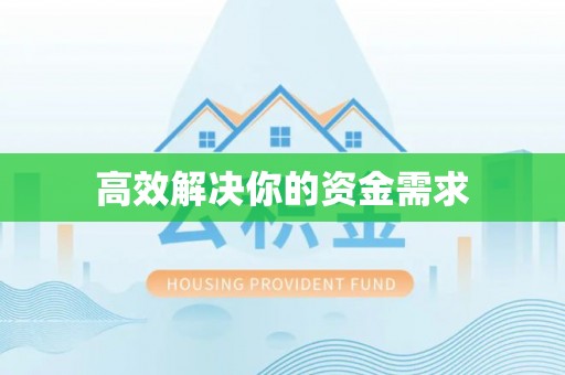 解读高效解决你的资金需求